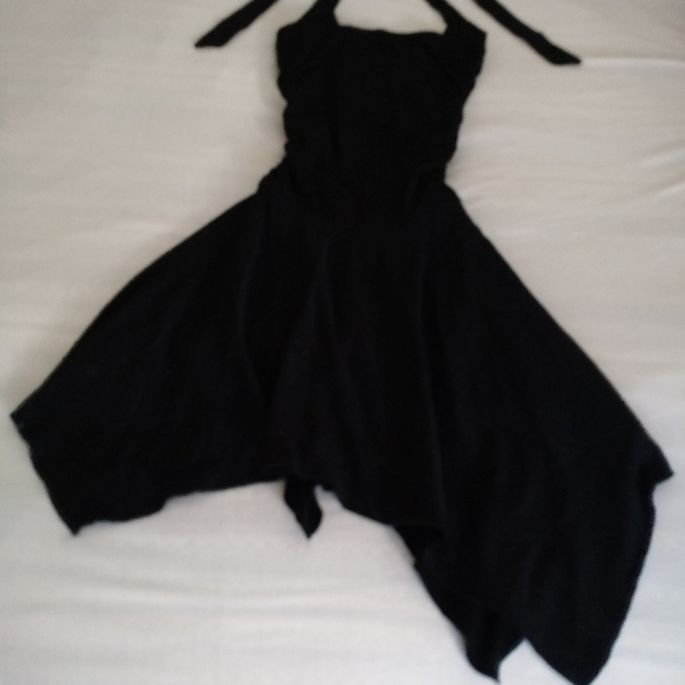 Glittering Sparkling Dance Cocktail Party Prom Black Asymmetrical Dress